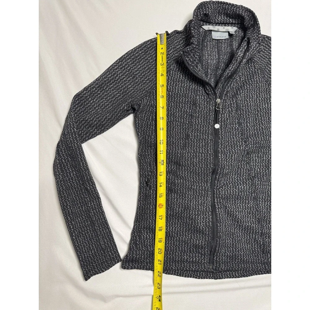 Athleta Heartbeat Hope Herringbone Athletic Full Zip Jacket Women's Size Small‎